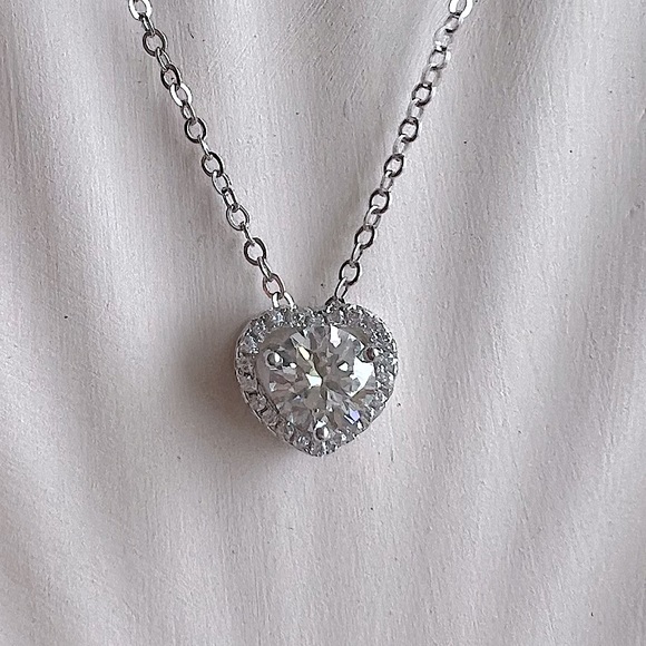 Jewelry - Certified 1 ct. Moissanite Heart Pendant Necklace